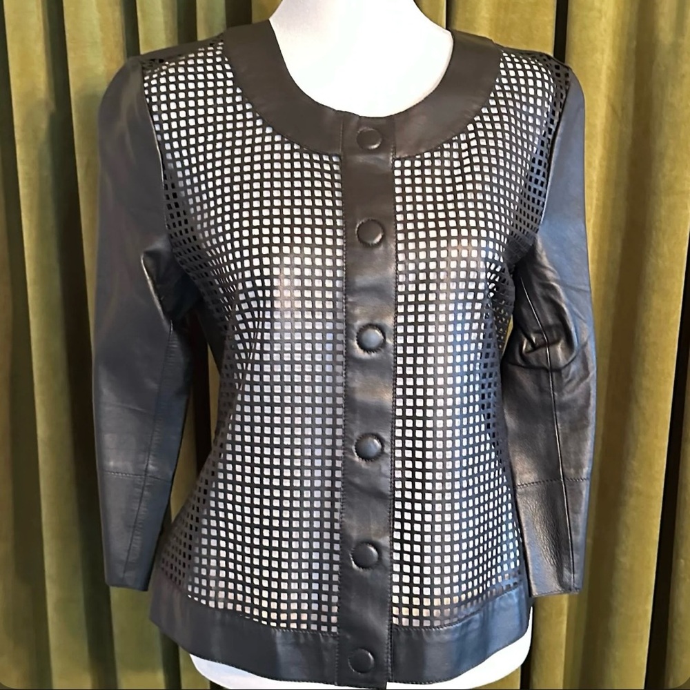 🔵 J' Envie New York Leather Jacket Top NWT